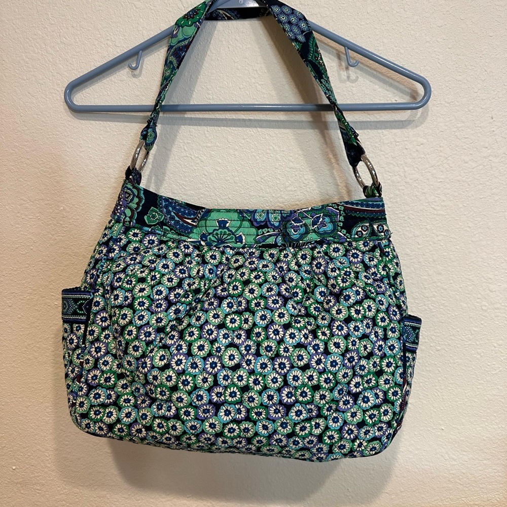 Vibrant Vera Bradley Green and Blue Floral Patterned Women's Bag